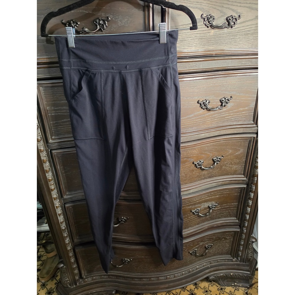 Free People Movement Black High Rise Jogger Pants Pockets Small